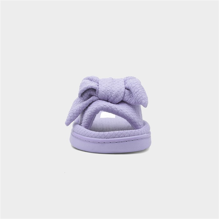 Womens Blue Open Toe Slippers