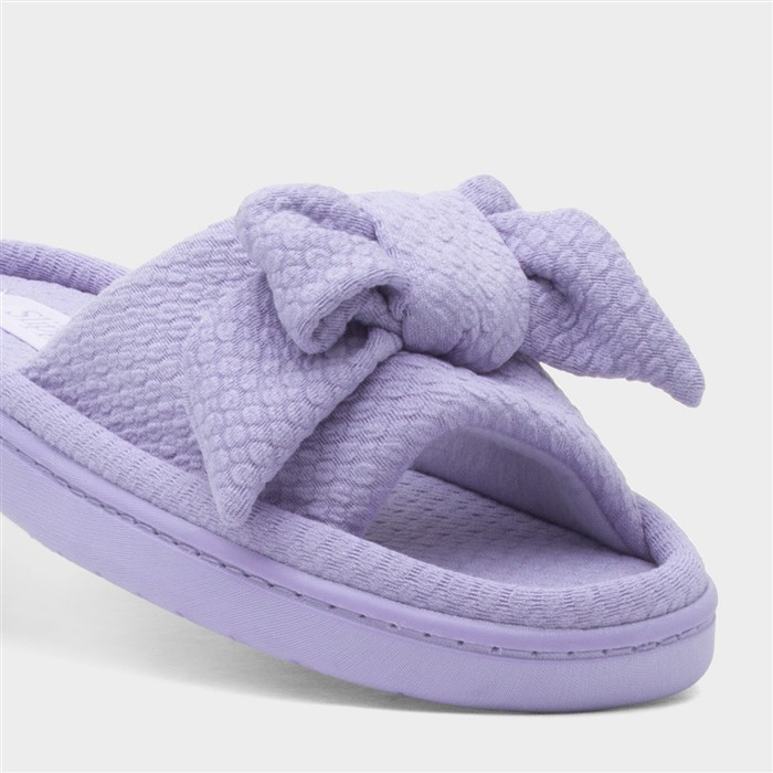 Womens Blue Open Toe Slippers