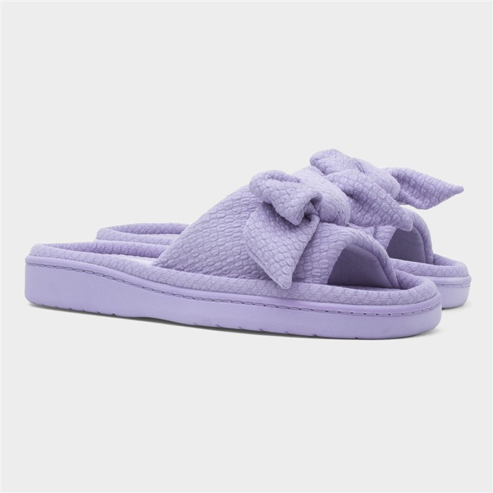 Womens Blue Open Toe Slippers