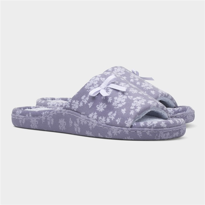 Womens Blue Open Toe Slipper