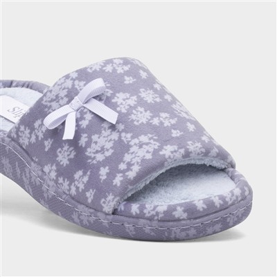 Womens Blue Open Toe Slipper
