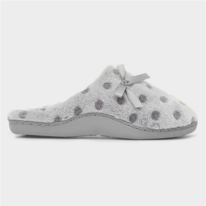 Womens Grey Polka Dot Mule