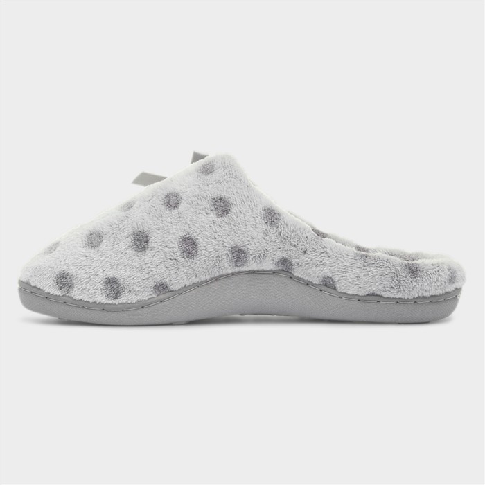 Womens Grey Polka Dot Mule