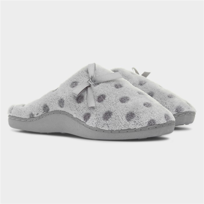 Womens Grey Polka Dot Mule