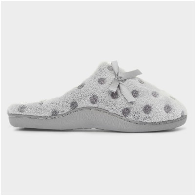 Womens Grey Polka Dot Mule