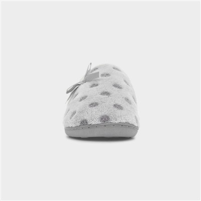 Womens Grey Polka Dot Mule