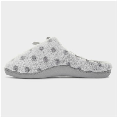 Womens Grey Polka Dot Mule
