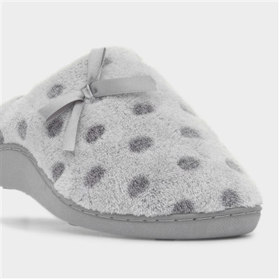 Womens Grey Polka Dot Mule