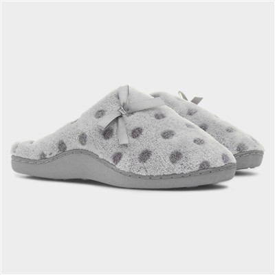 Womens Grey Polka Dot Mule