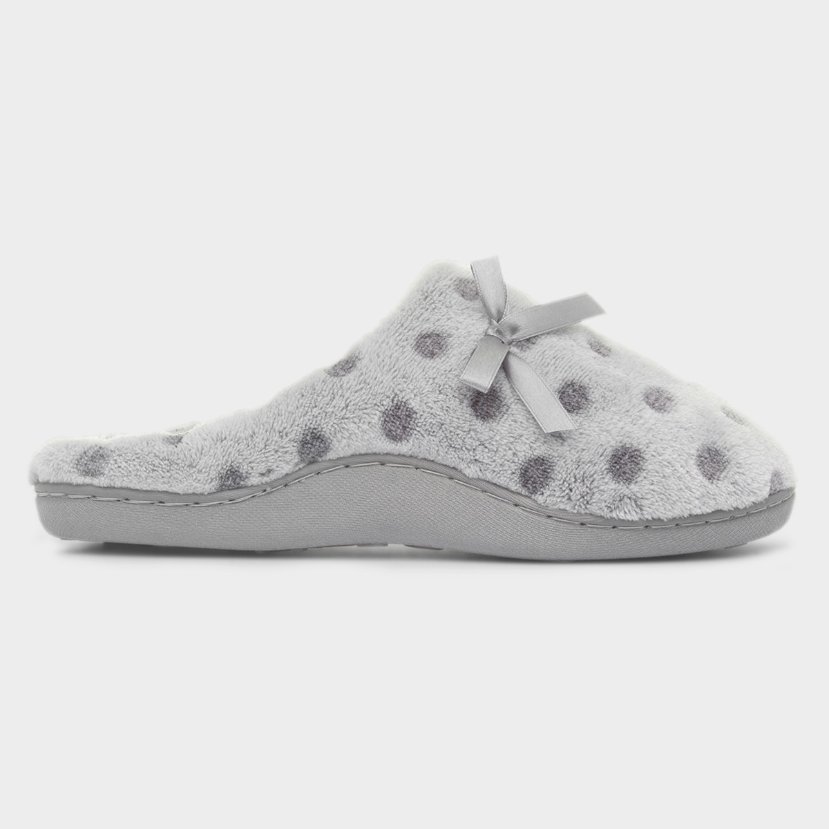 Womens Grey Polka Dot Mule