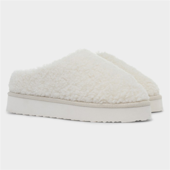 Womens Beige Mule Slipper