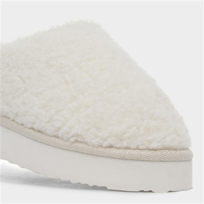 Womens Beige Mule Slipper