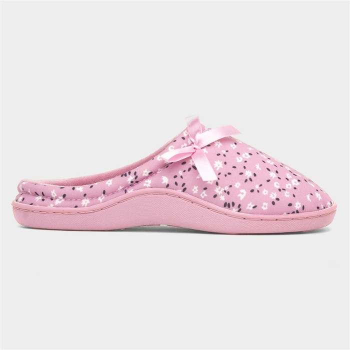 Womens Pink Floral Mule