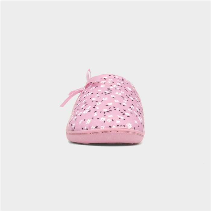 Womens Pink Floral Mule