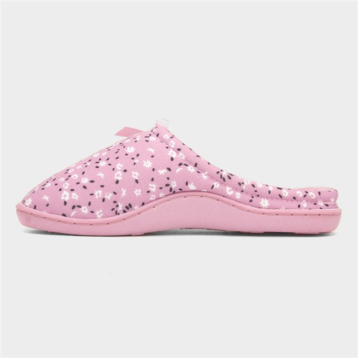 Womens Pink Floral Mule