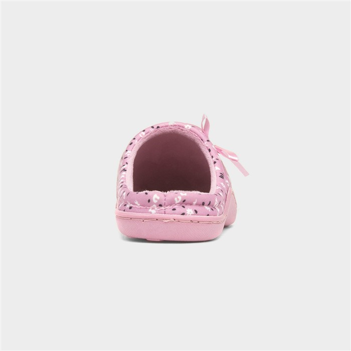 Womens Pink Floral Mule