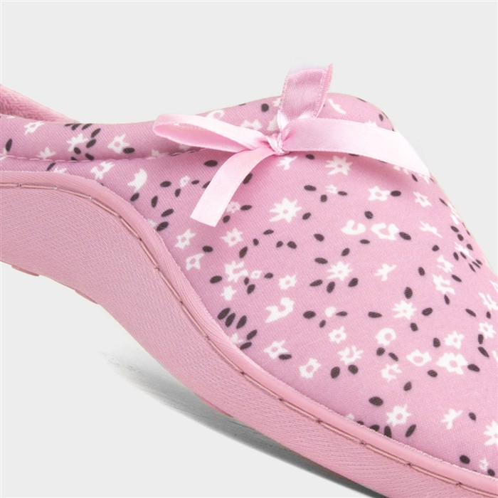 Womens Pink Floral Mule