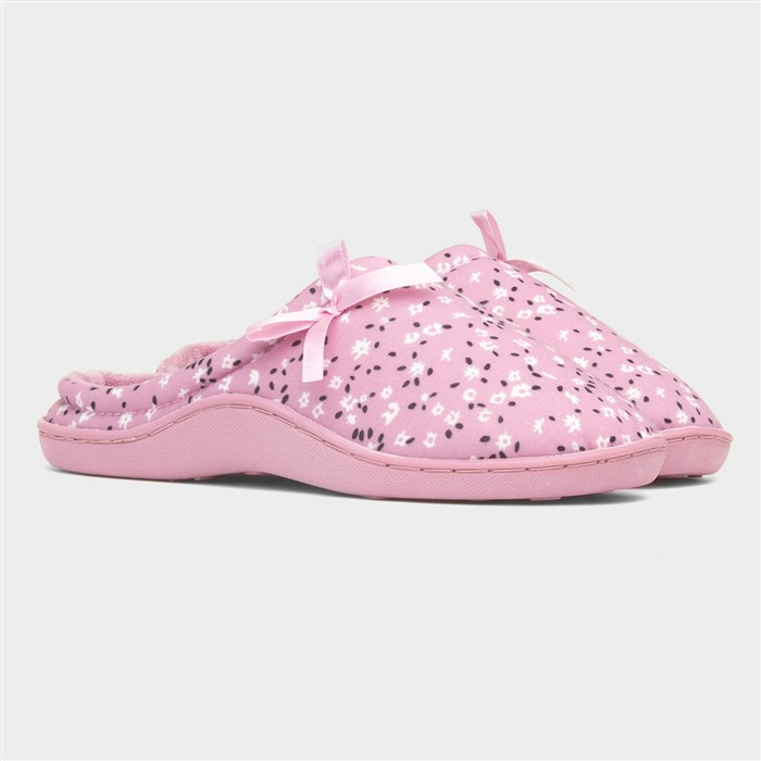Womens Pink Floral Mule