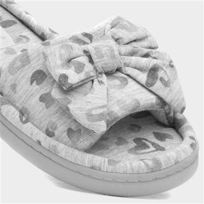 Womens Grey Open Toe Slipper