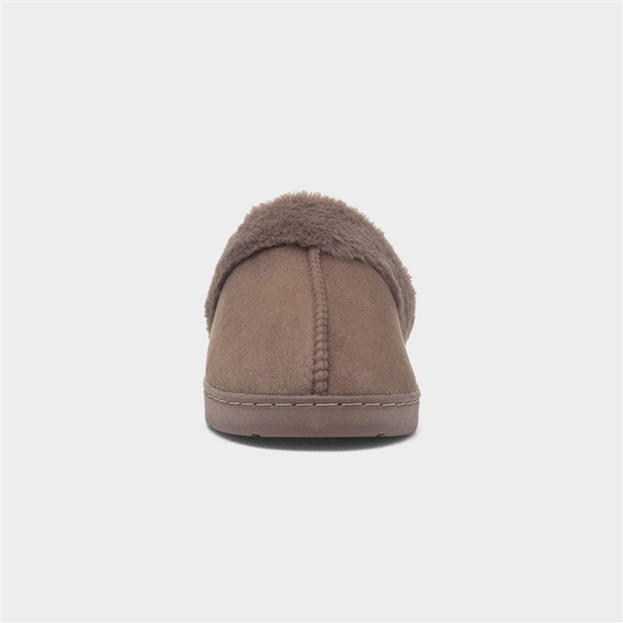 Womens Brown Faux Fur Mule