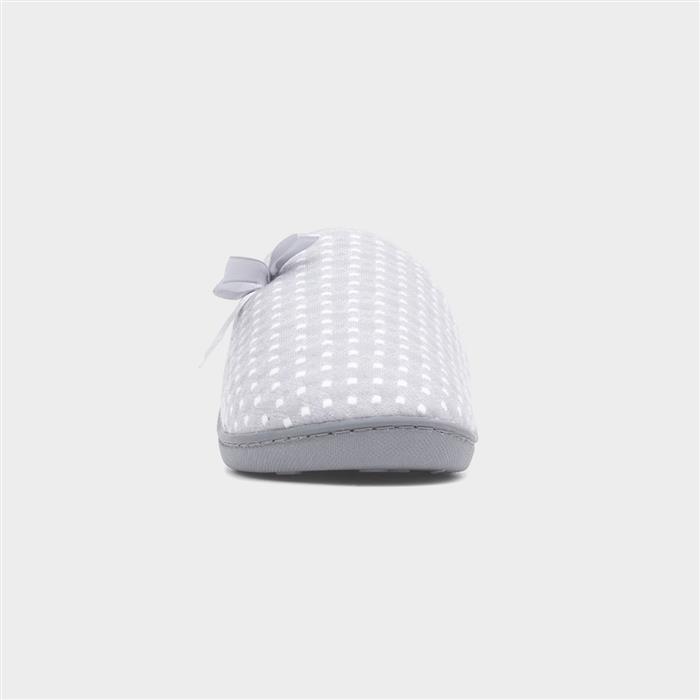 Womens Blue Mule Bow Slipper
