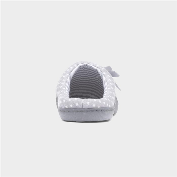 Womens Blue Mule Bow Slipper