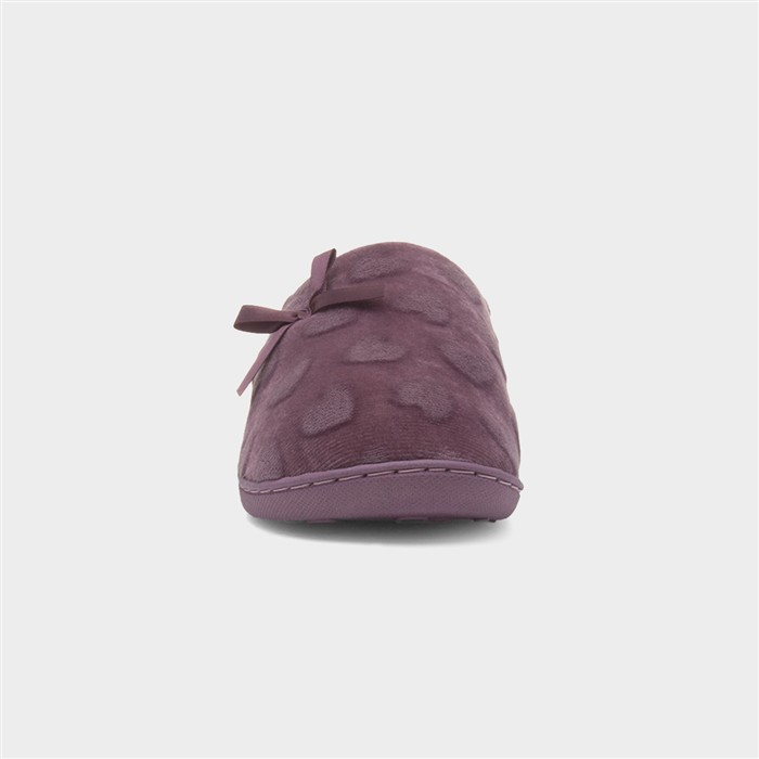 Womens Berry Heart Bow Mule