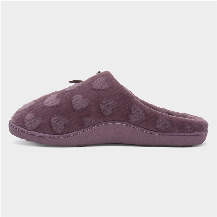 Womens Berry Heart Bow Mule