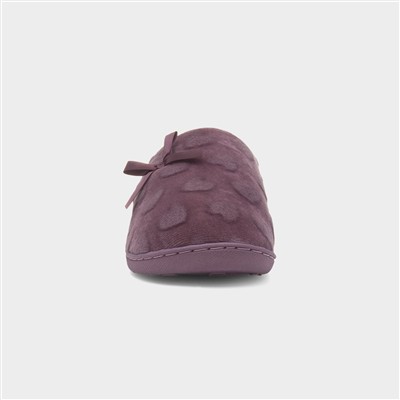 Womens Berry Heart Bow Mule