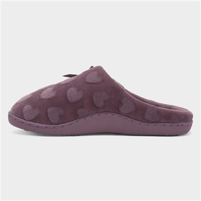 Womens Berry Heart Bow Mule