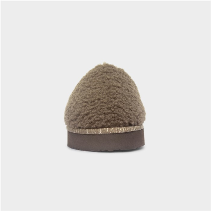 Womens Brown Mule Slipper