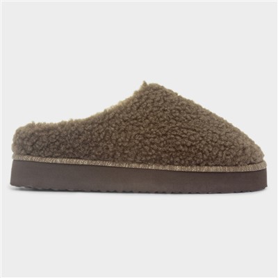 Womens Brown Mule Slipper