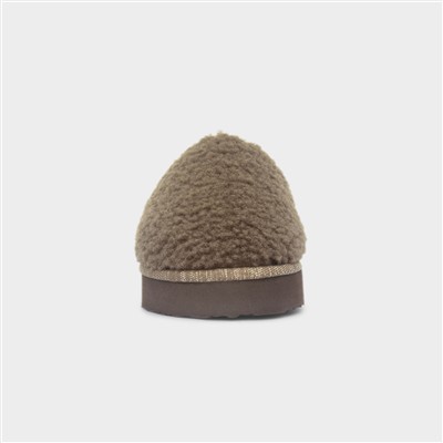 Womens Brown Mule Slipper