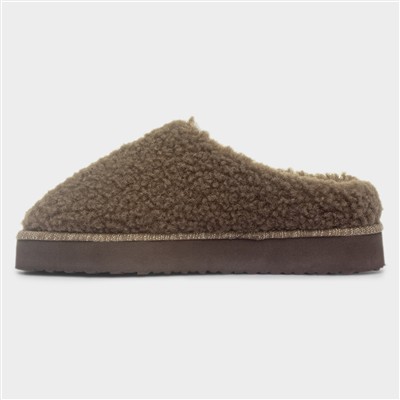 Womens Brown Mule Slipper