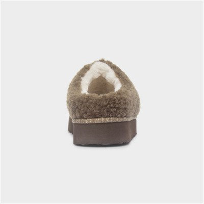 Womens Brown Mule Slipper