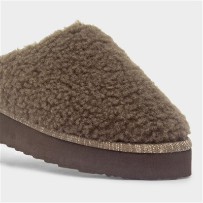 Womens Brown Mule Slipper