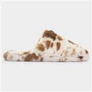 The Slipper Company Womens Brown Cow-Print Slipper (Click For Details)