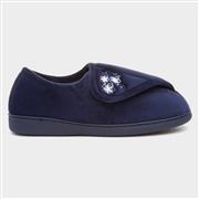 The Slipper Company Womens Navy Easy Fasten (Click For Details)