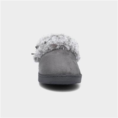 Womens Grey Full Slipper