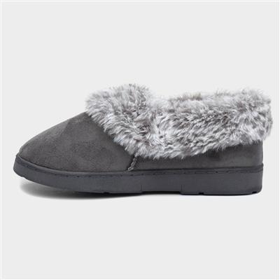 Womens Grey Full Slipper