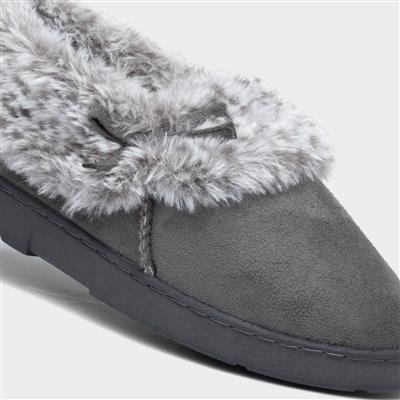 Womens Grey Full Slipper