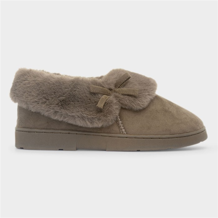 Womens Brown Full Slippers