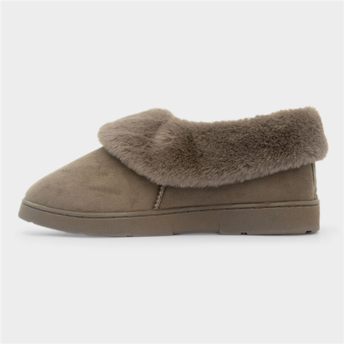 Womens Brown Full Slippers