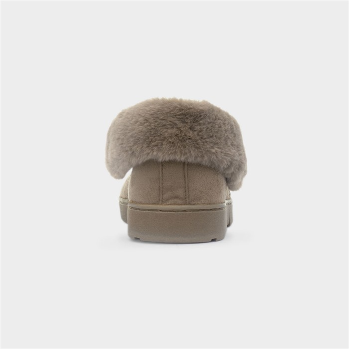 Womens Brown Full Bow Slipper