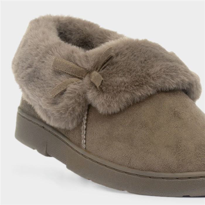 Womens Brown Full Slippers