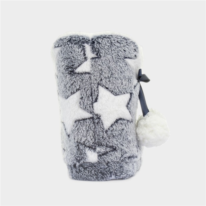 Womens Navy Star Slipper Boot
