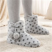 The Slipper Company Womens Grey Spot Slipper Boot (Click For Details)