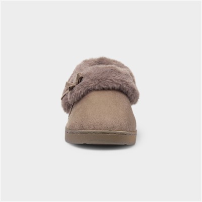 Womens Brown Full Slipper