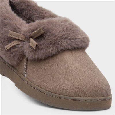 Womens Brown Full Slipper