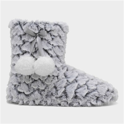 Womens Grey Slipper Boot